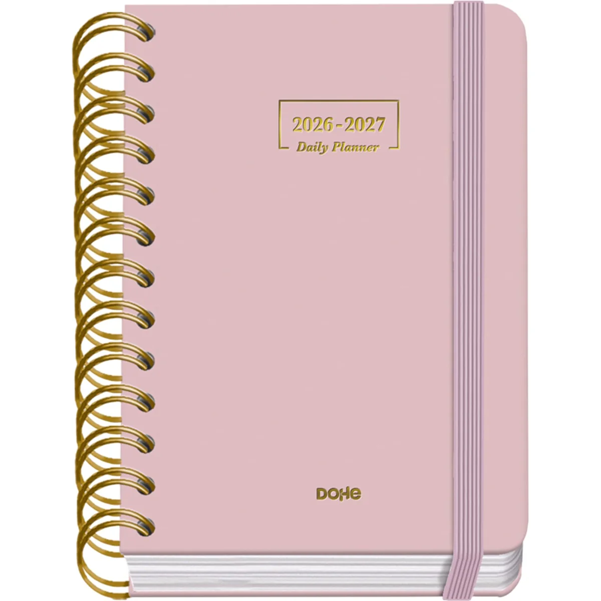 Dohe - Agenda Escolar 2026 2027 - Septiembre a Junio, Semana Vista, A5 (15x21 cm), Tapa Dura Suave, Espiral Doble, Cierre con Goma Elástica, 2 Páginas de Pegatinas, Español e Inglés - Wild