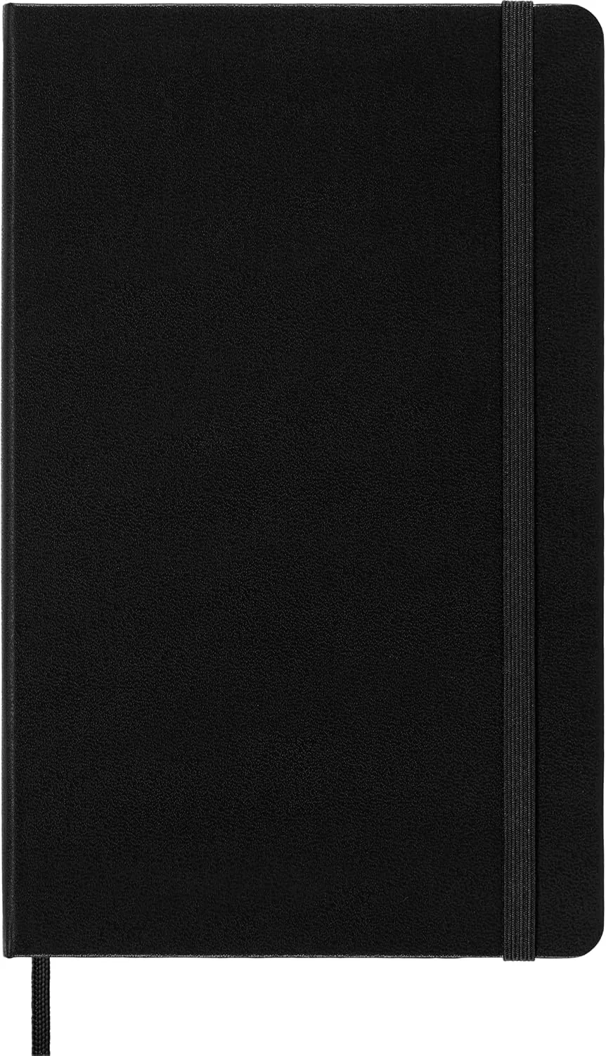 Moleskine - Cuaderno Clásico con Hojas Cuadriculadas, Tapa Dura y Cierre Elástico, Color Negro, Tamaño Grande 13 x 21 cm, 240 Hojas