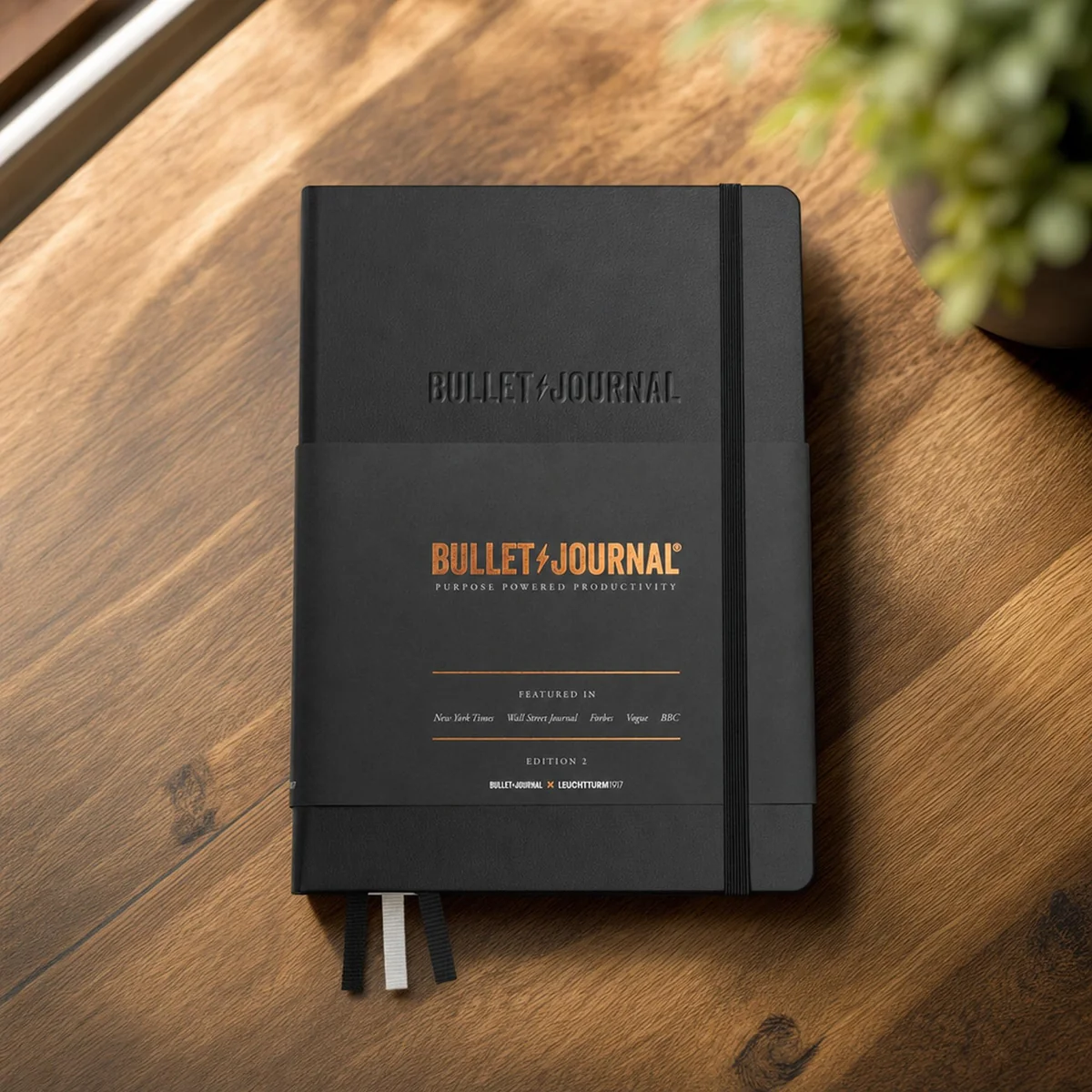 LEUCHTTURM1917 363572 Bullet Journal Edition 2, Medium A5, Tapas duras, 206 páginas numeradas, papel de 120 g/m², libreta ideal para bullet journaling, con guía de bolsillo BuJo (Negro)