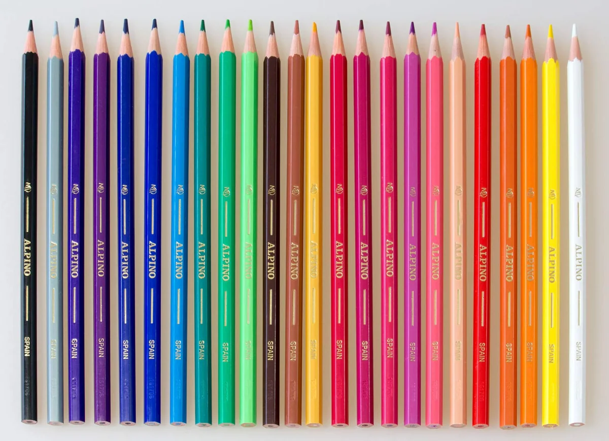 Alpino Lápices de Colores 24 Unidades | Lápices de Colores para Niños | Dibuja y Colorea con Colores Vivos y Brillantes | Material Escolar | Estuche Lápices de Colores
