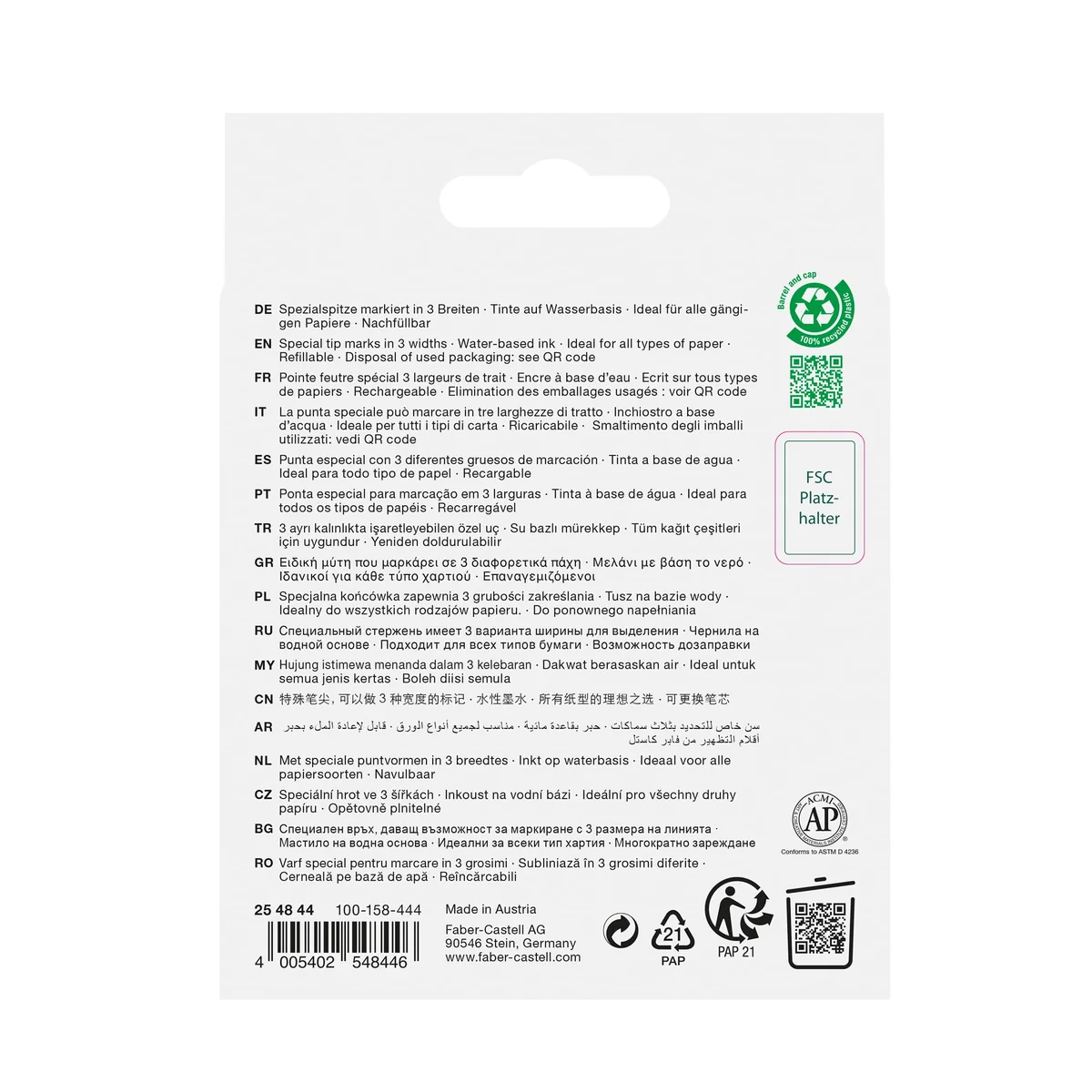Faber-Castell 254844 - Pack de 4 Subrayadores Textliner 48 - Surtido