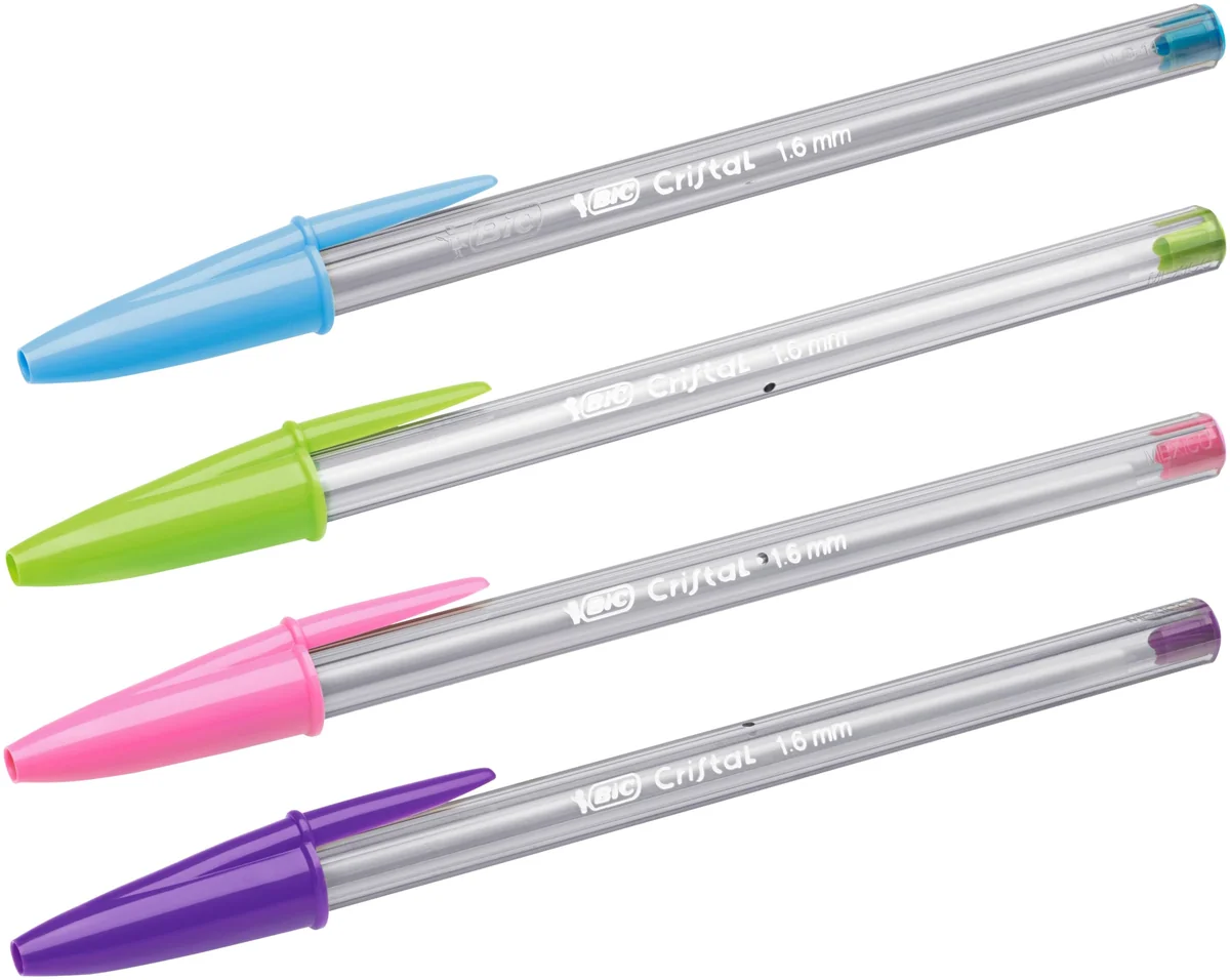 BIC Cristal Fun Colores Bolígrafos de Punta Ancha (1,6 mm) - Colores Surtidos, Pack de 10