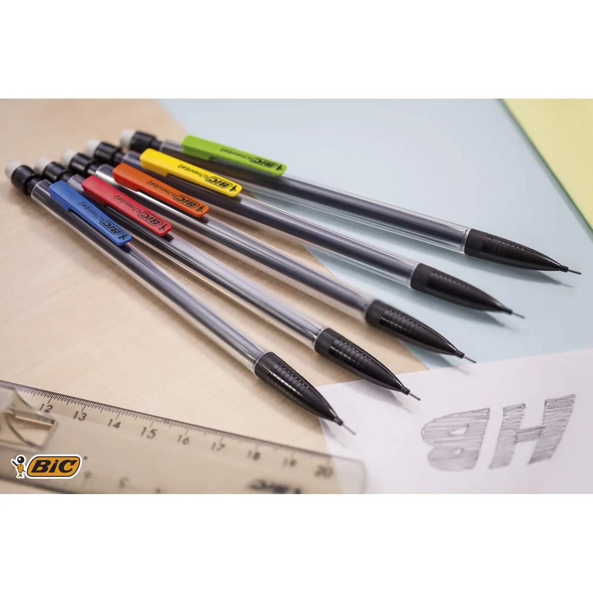BIC Matic Original 0.7 mm HB Portaminas Automáticos - Colores surtidos, Caja de 12 Unidades, Multicolor