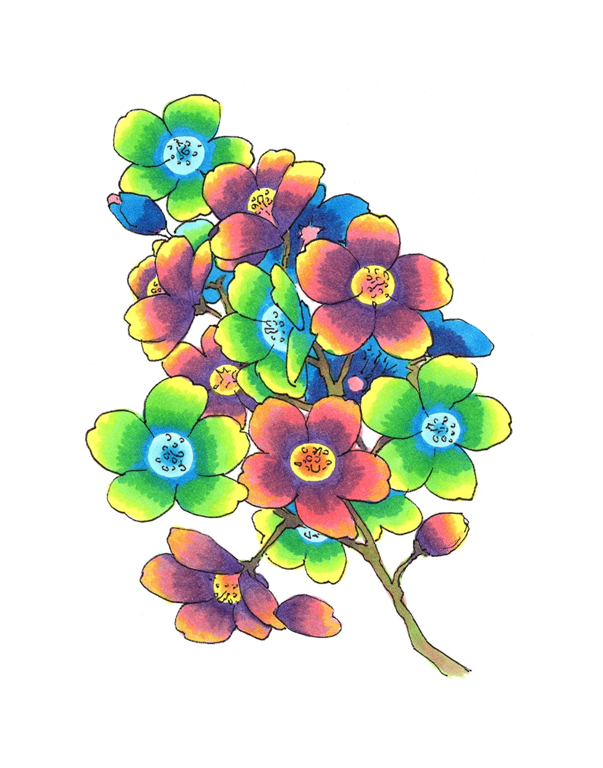 COPIC Ciao Set «Brights», 6 rotuladores dobles con punta mediana y punta de pincel