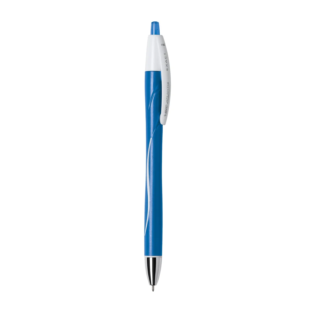 BIC Atlantis Exact Retractable Ball Pen, Fine Point (0.7 mm), Blue, 12-Count by BIC