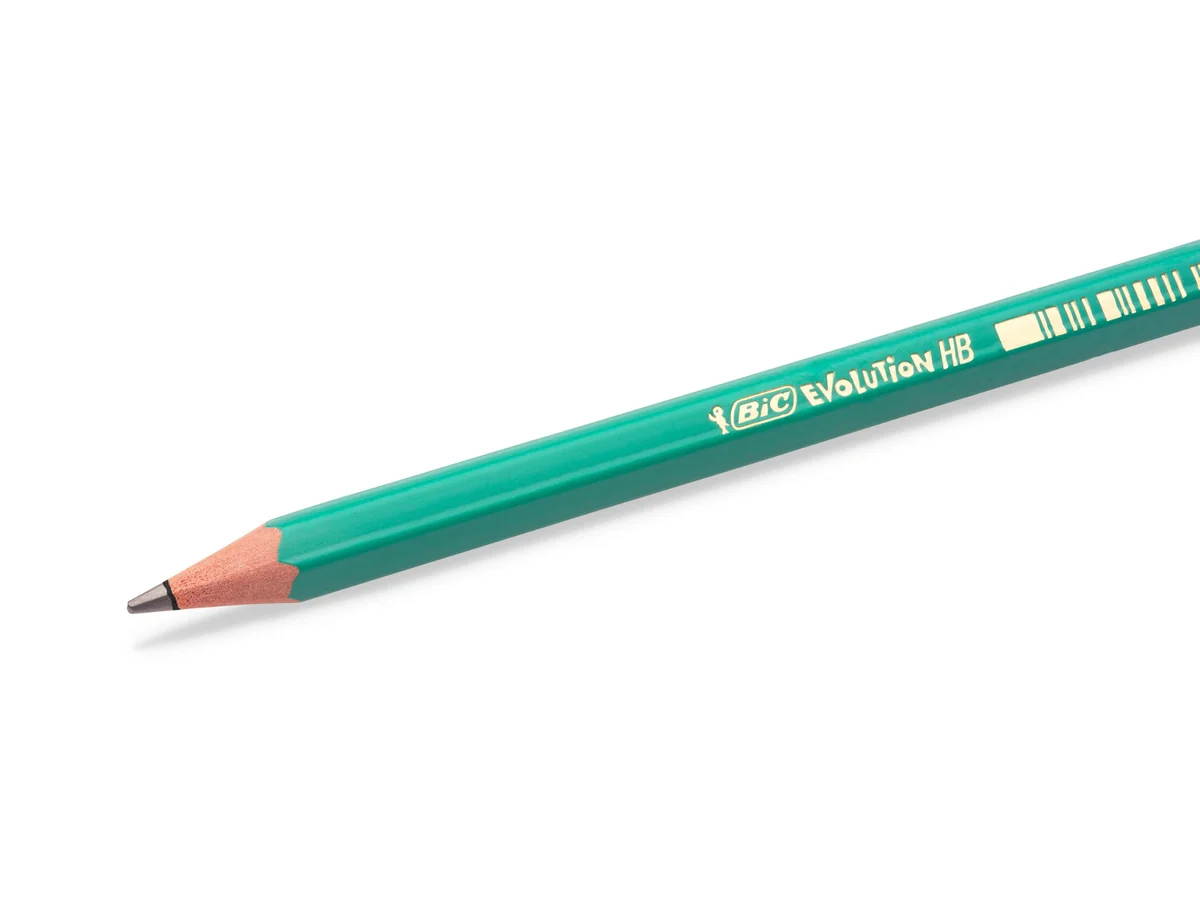 BIC Evolution Original HB, lápices con mina irrompible, agarre firme, color gris, paquete de 12 unidades
