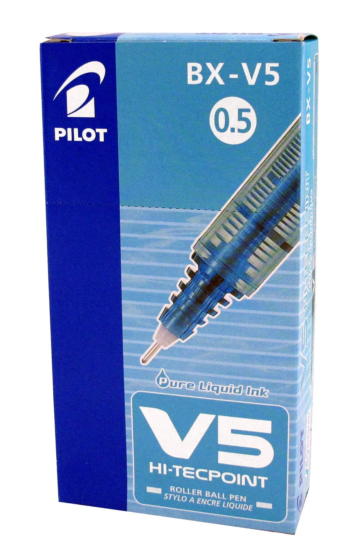 Pilot - Hi-Tecpoint V5 - Bolígrafo Roller Tinta Liquida - Azul - Punto Fino - (Caja 12 unidades)