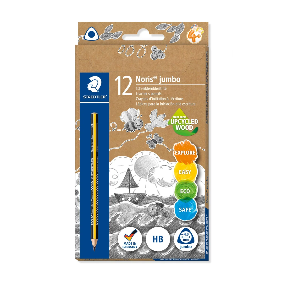 Noris Club Jumbo de Aprendizaje Lápiz HB (Pack de 12)