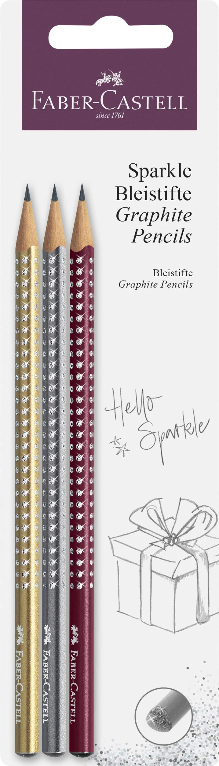 Faber-Castell 218478 Sparkle - Juego de lápices (3 unidades), color perla otoño
