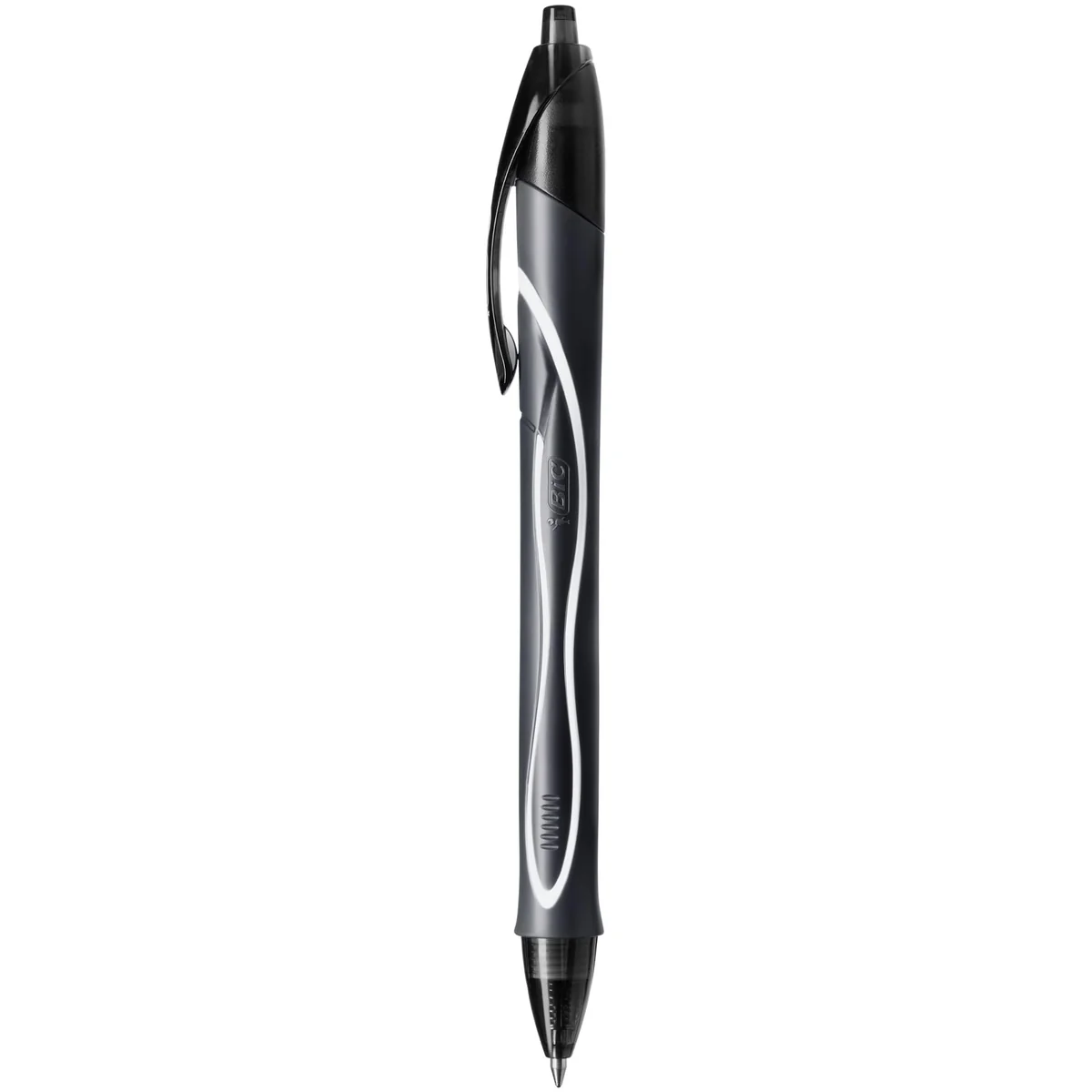 BIC Bolgrafo de Gel, Punta Media (0,7 mm), Tinta de Secado Ultrarrpido - Color Negro, paquete de 12 uds