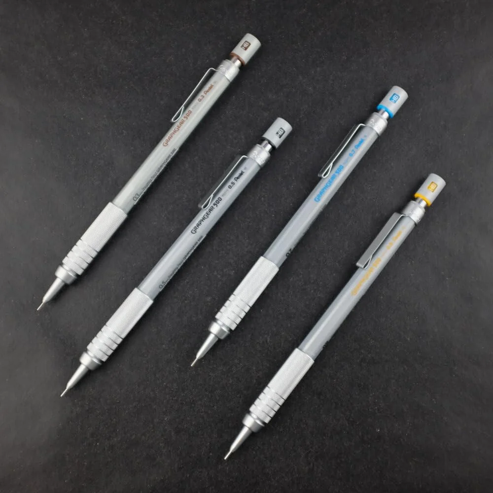 Pentel Graphgear 500 - Portaminas, Plateado, 0,5 mm (PG515-A)