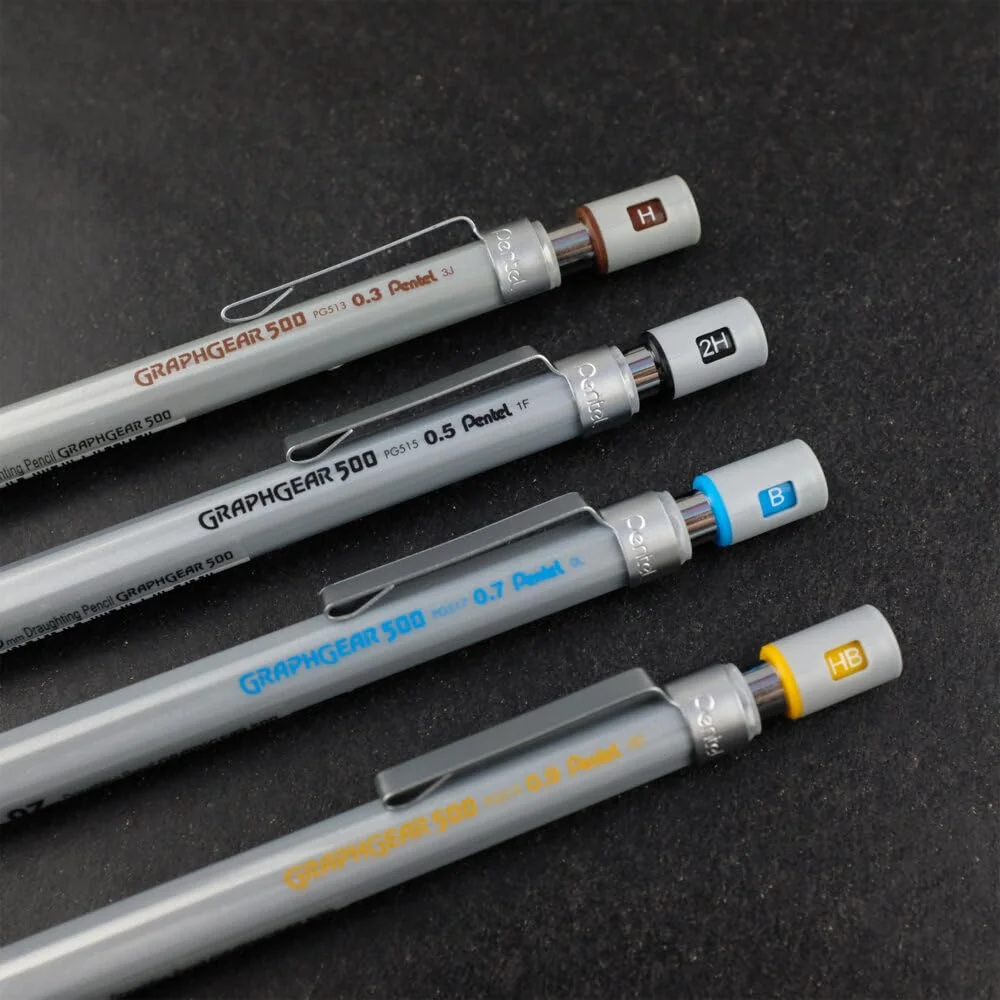 Pentel Graphgear 500 - Portaminas, Plateado, 0,5 mm (PG515-A)