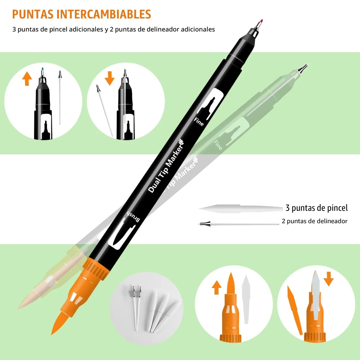 Lyuvie 60 Colores Rotuladores Lettering Rotuladores Punta Pincel Doble Punta para Adultos y Artistas, Punta Fina Lettering Kit para Principiantes, Caligrafía, Dibujar