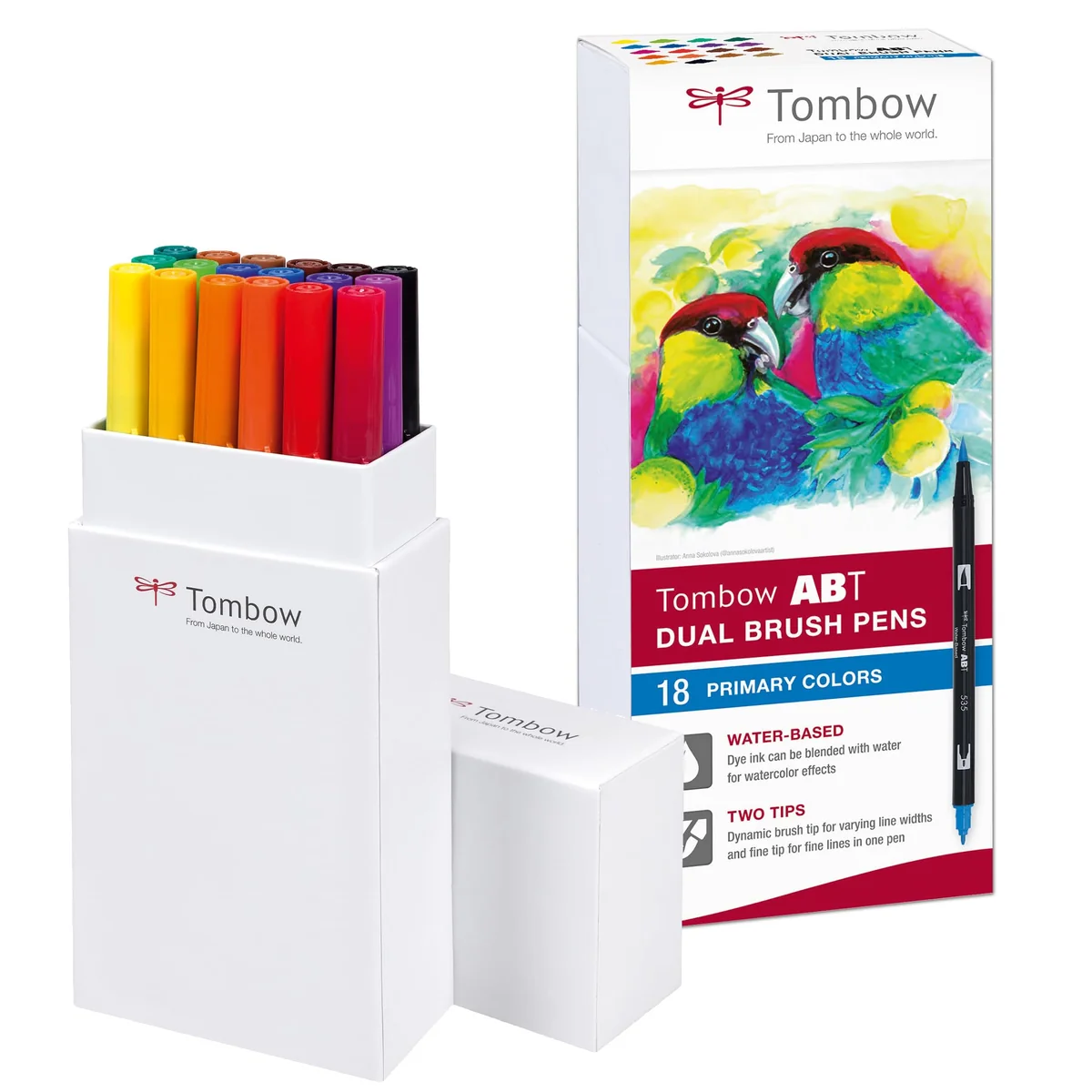 Set De 18 Rotuladores Dual Brush Colores Primarios Tombow