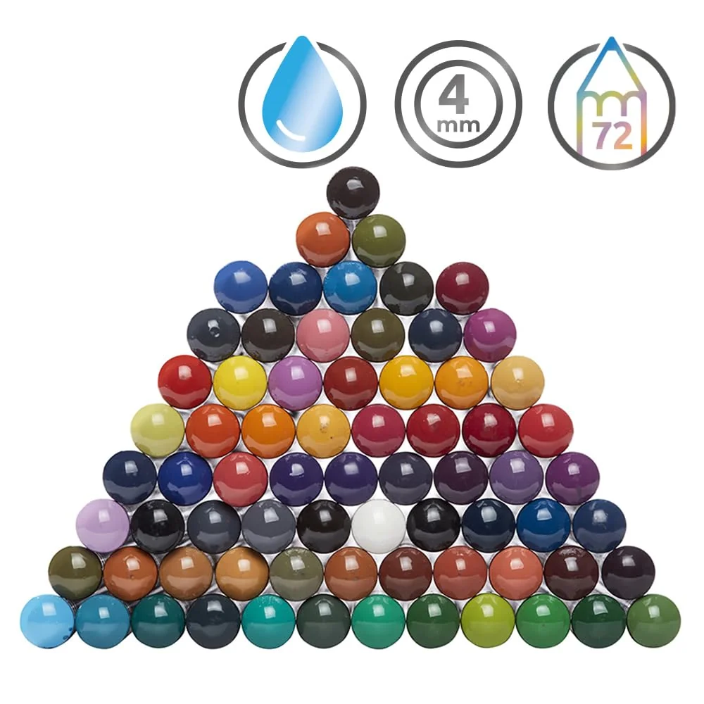 Derwent 2301843 - Caja Metálica con 72 Lápices Inktense, Solubles en Agua, Núcleo de 4mm, Ideal para Tejidos como Seda y Algodón, Calidad Profesional, Permanente al Secar y No se Difumina
