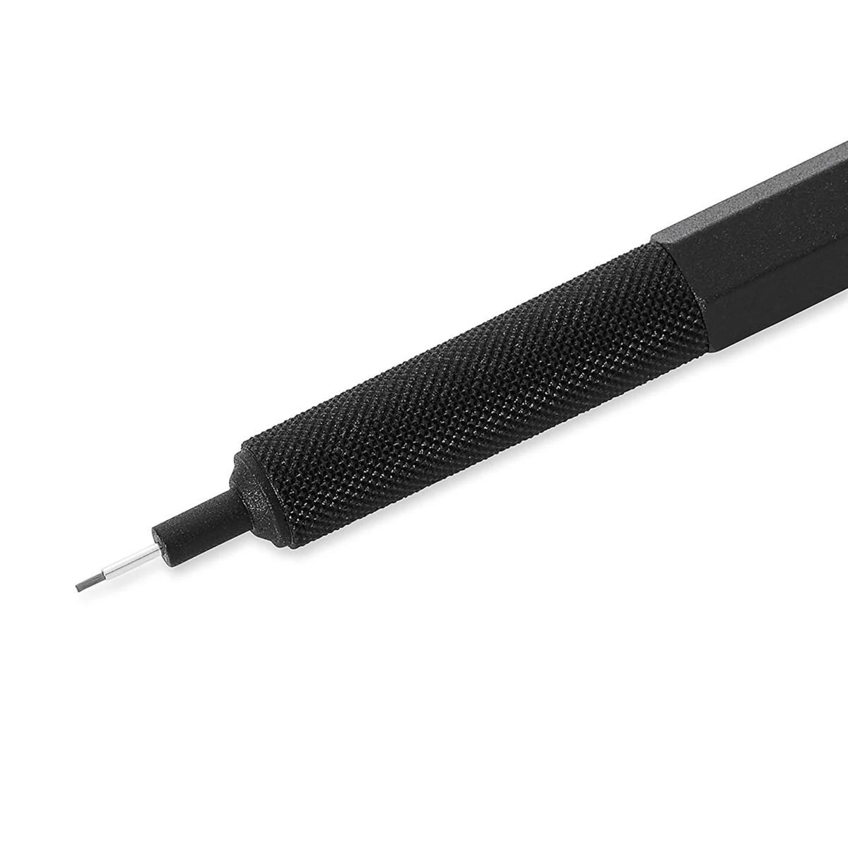 rOtring 600 Portaminas | 0,5 mm | Cuerpo metálico negro Portaminas | Empuñadura antideslizante estriada y cuerpo hexagonal