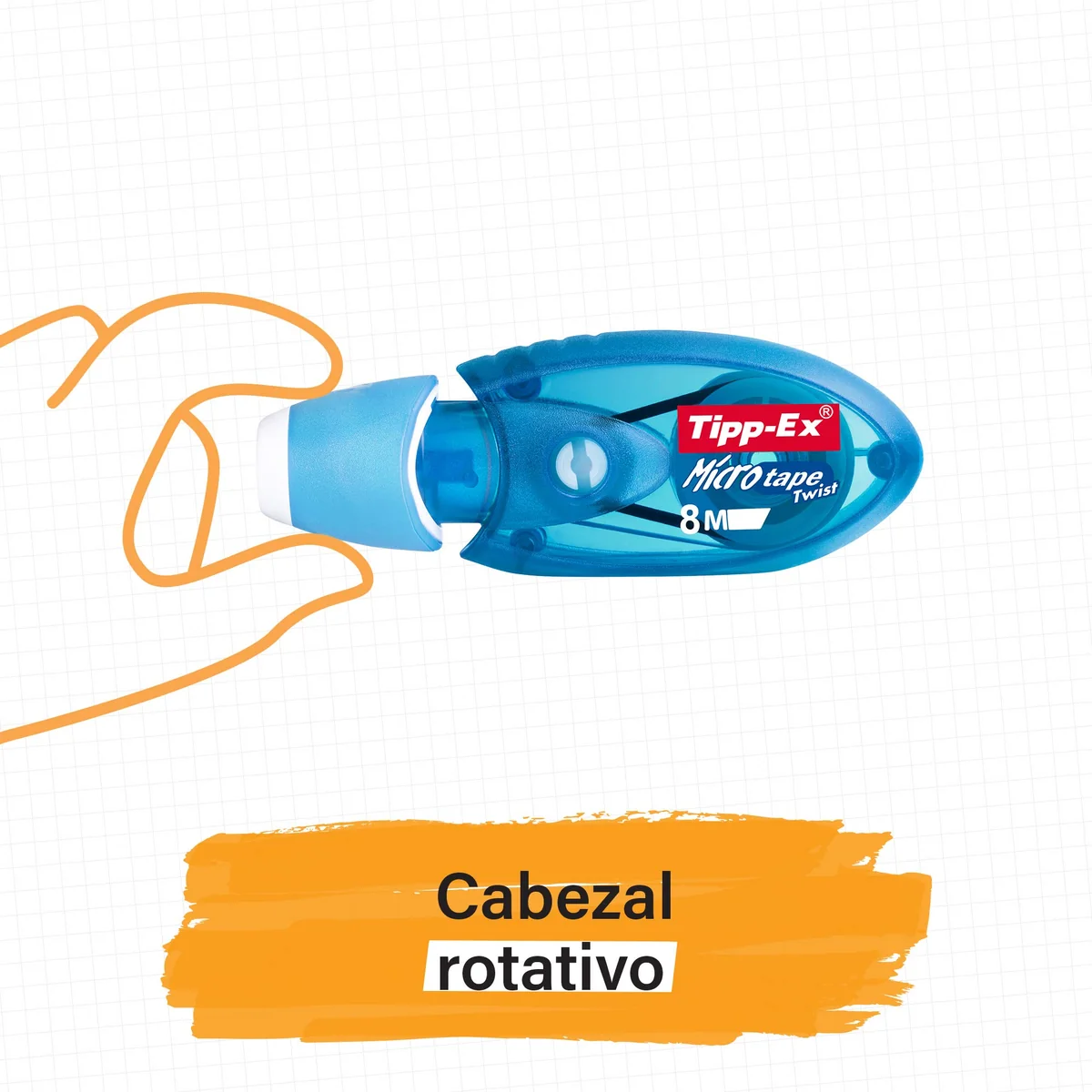 BIC Tipp-Ex Cinta Correctora Blanca de Bolígrafos, Óptimo para Material Escolar, Micro Tape Twist, 8m x 5mm, Con Cabezal Rotativo, Caja de 10