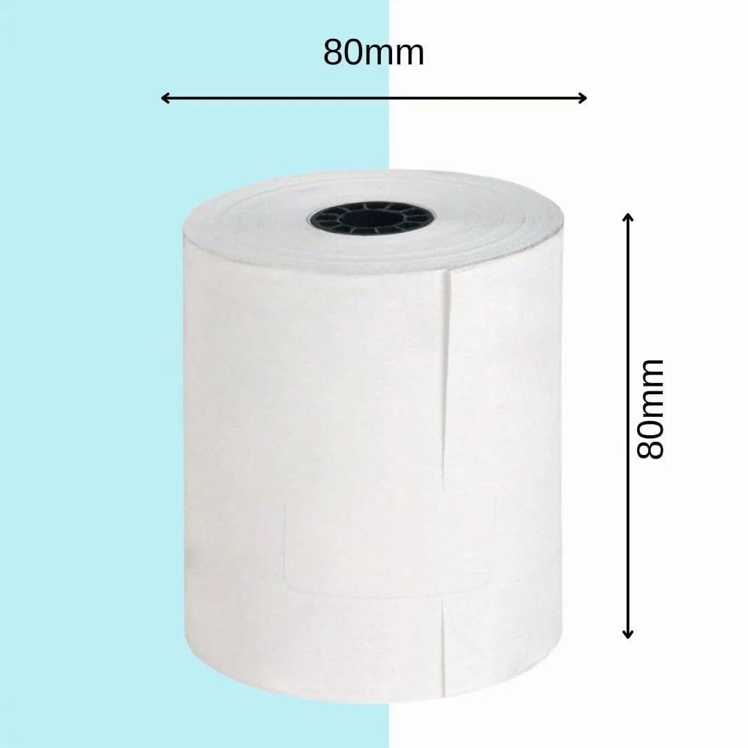 Double Dragon, Rollo de papel térmico premium de 80 x 80 mm para impresora EPOS, terminal POS, caja registradora [paquete de 20]