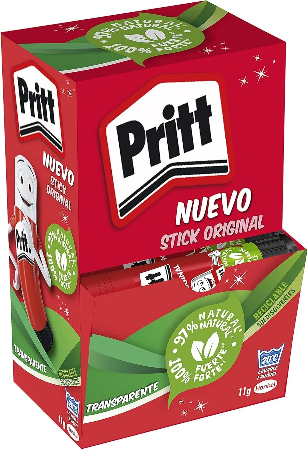 Pritt Pegamento en barra Pritt, seguro y apto para niños manualidades, fuerte uso escolar de oficina, 5x 43 g stick