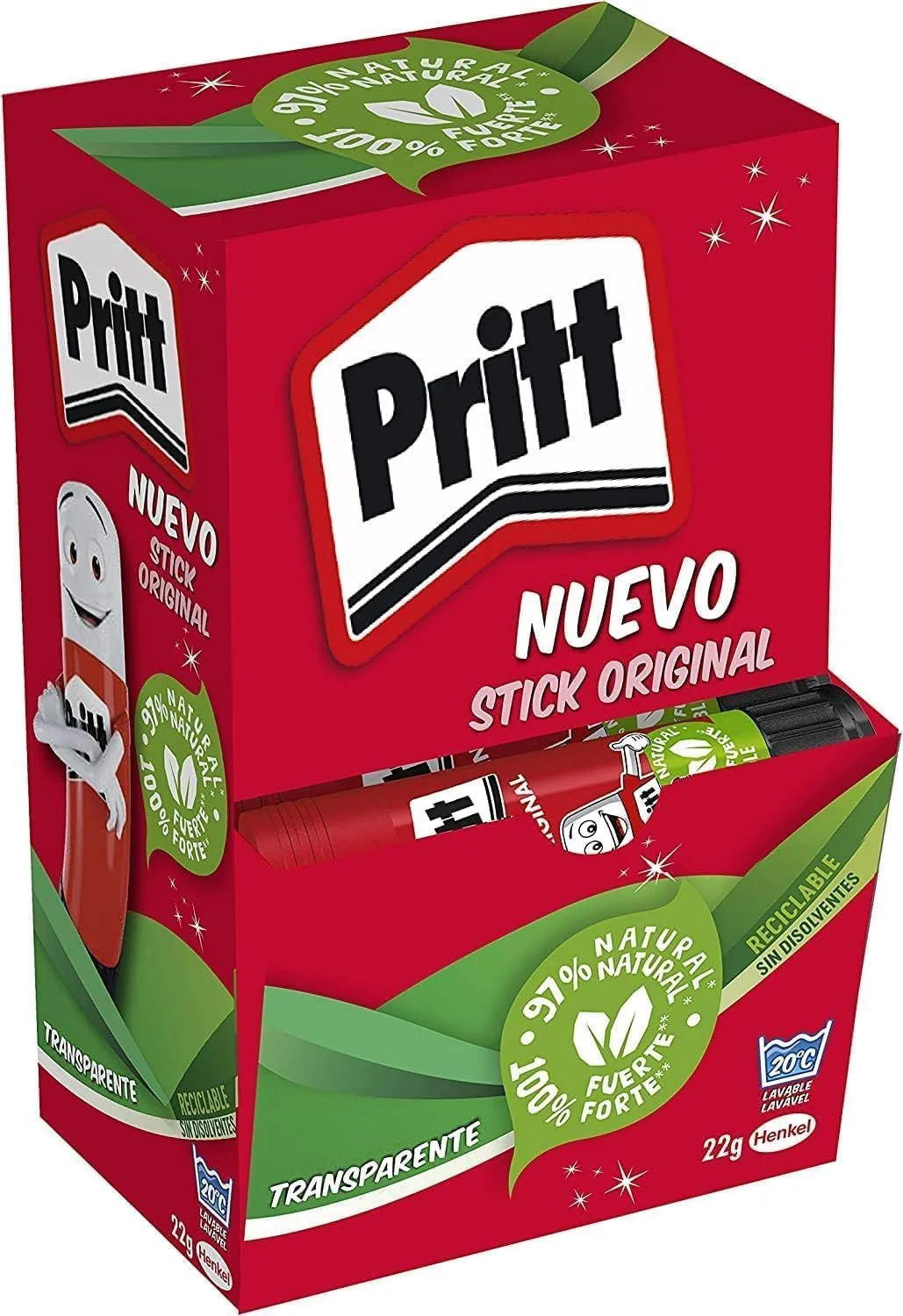 Pritt Pegamento en barra Pritt, seguro y apto para niños manualidades, fuerte uso escolar de oficina, 5x 43 g stick