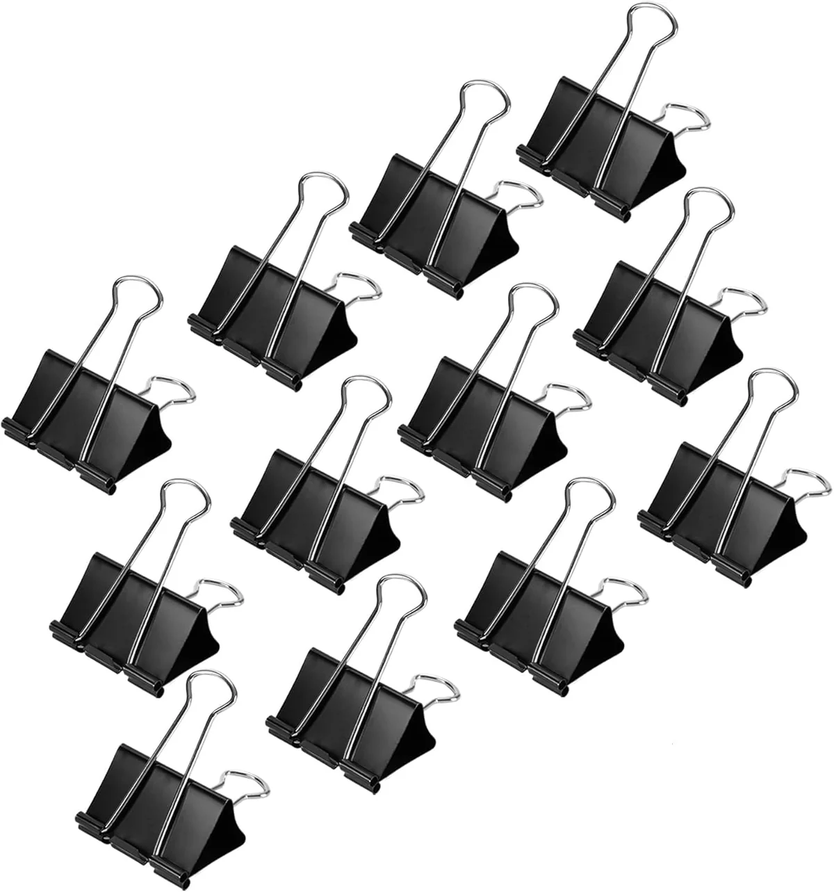 Amazon Basics - Pinzas para encuadernación, capacidad de 5/16 pulgadas, 3/4 pulgadas de ancho (pequeñas), 144 Unidad, 12 Paquetes de 12, Negro