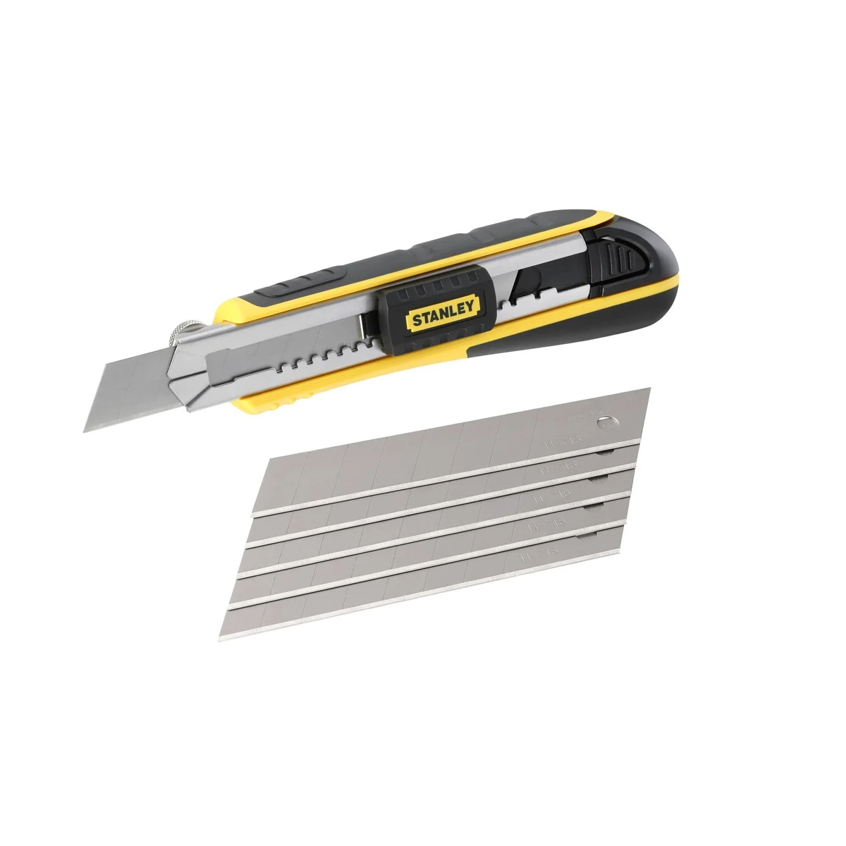 Stanley, Cuchillo de 18 mm con hoja corredera amarilla