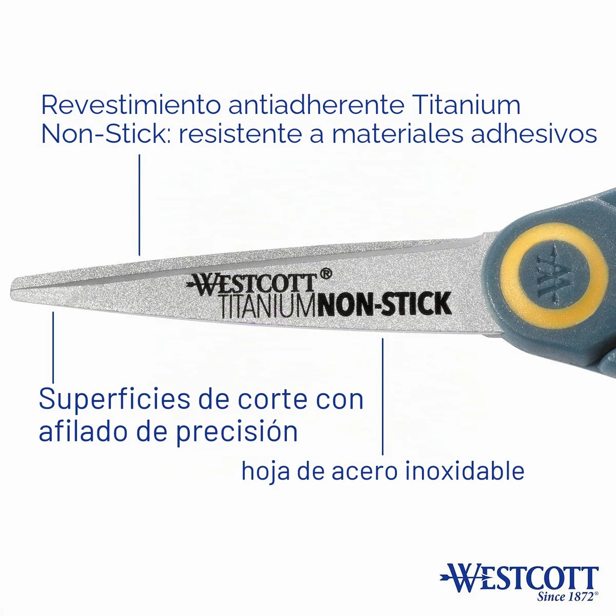 Westcott E-33650 00 - Tijeras non-stick con mango blando