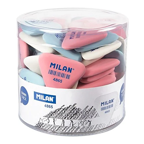 MILAN Bote 65 Gomas miga de pan Triangulares PNM4865 Color Surtido