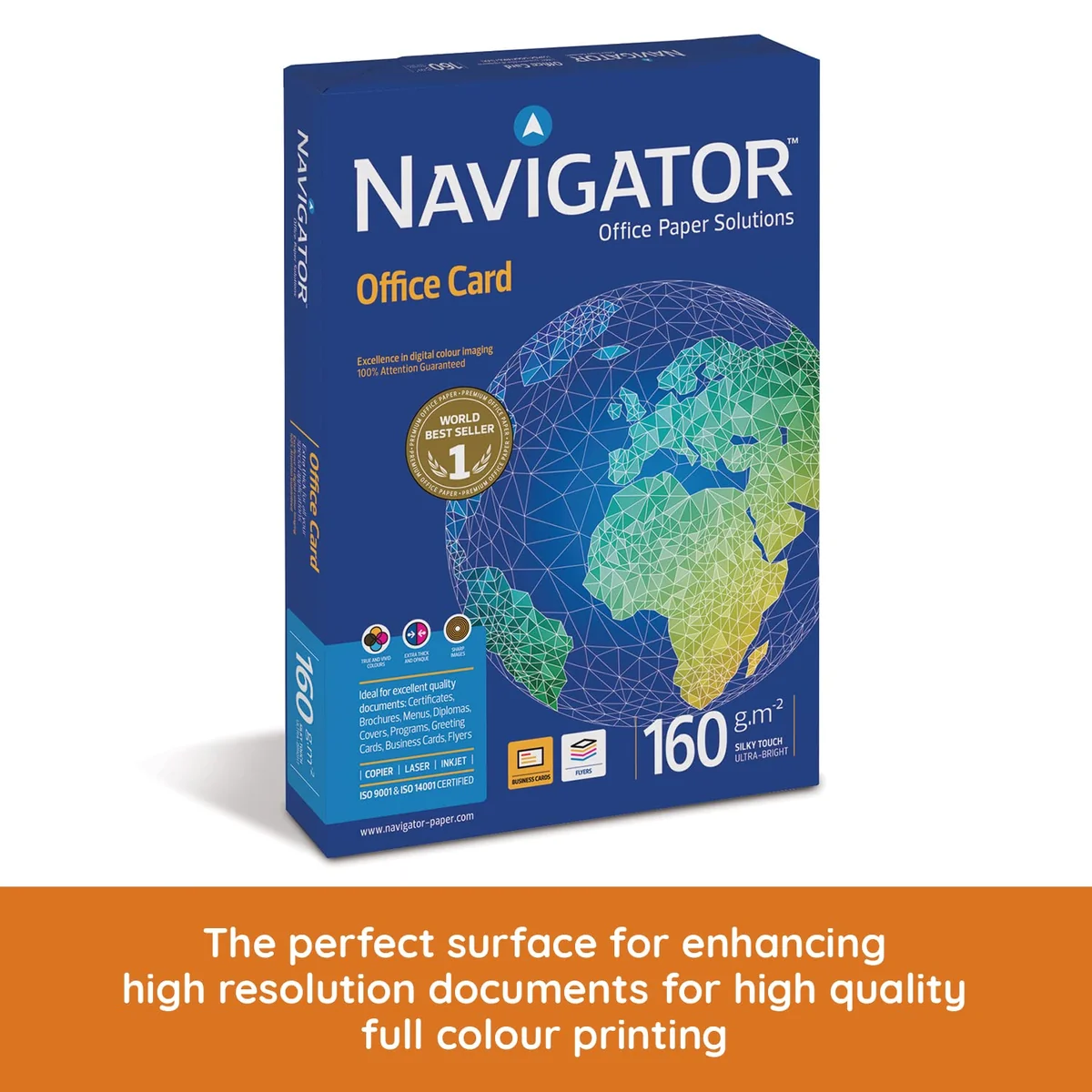 NAVIGATOR - Papel 160gr, Color blanco, 250 hojas, A4