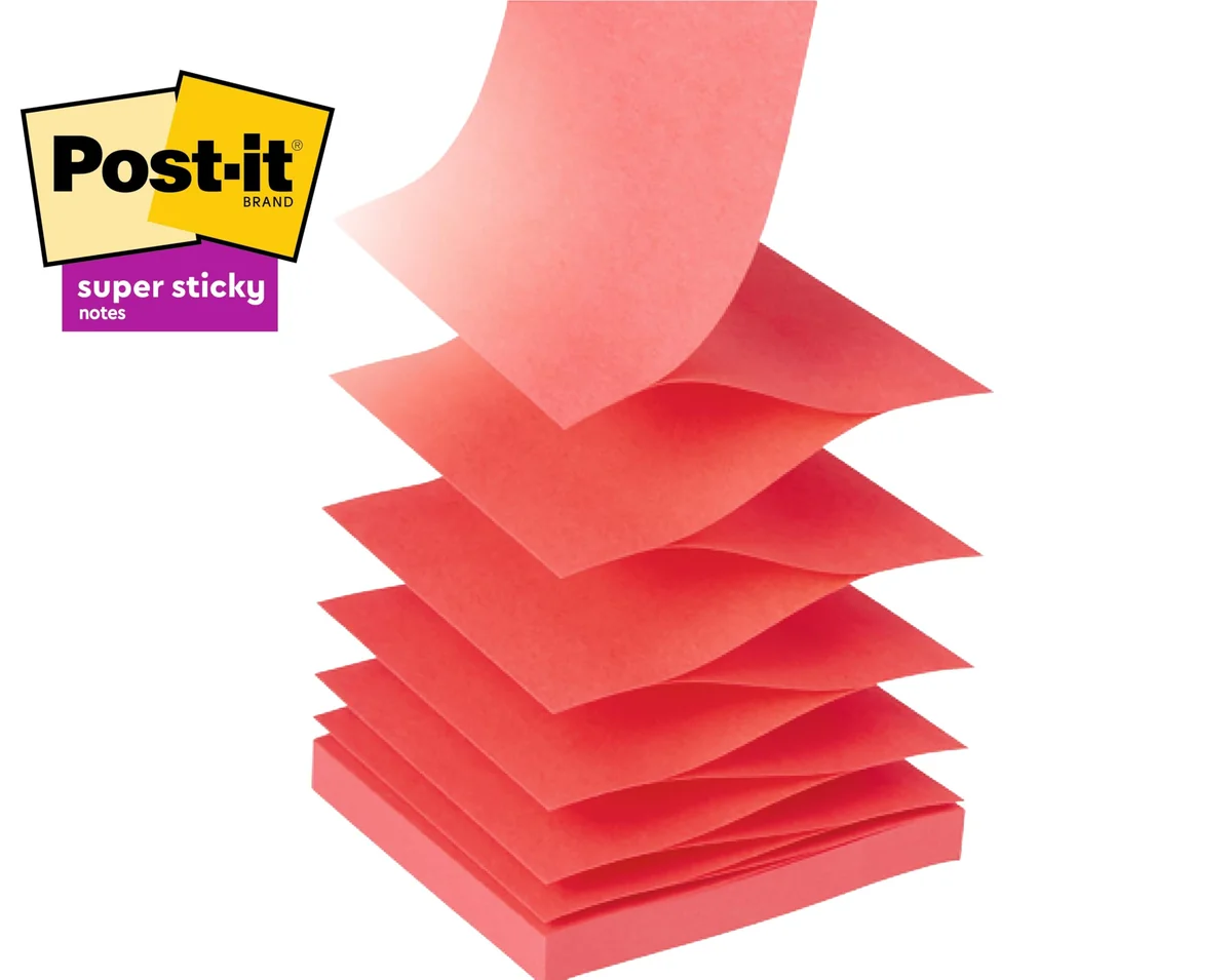Post-it Dispensador de Notas Z, Diseño Gato, Paquete de 1 Bloc de Notas de 90 Hojas, 76 mm x 76 mm, Color Rosa - Para Dispensar con una Mano en el Escritorio