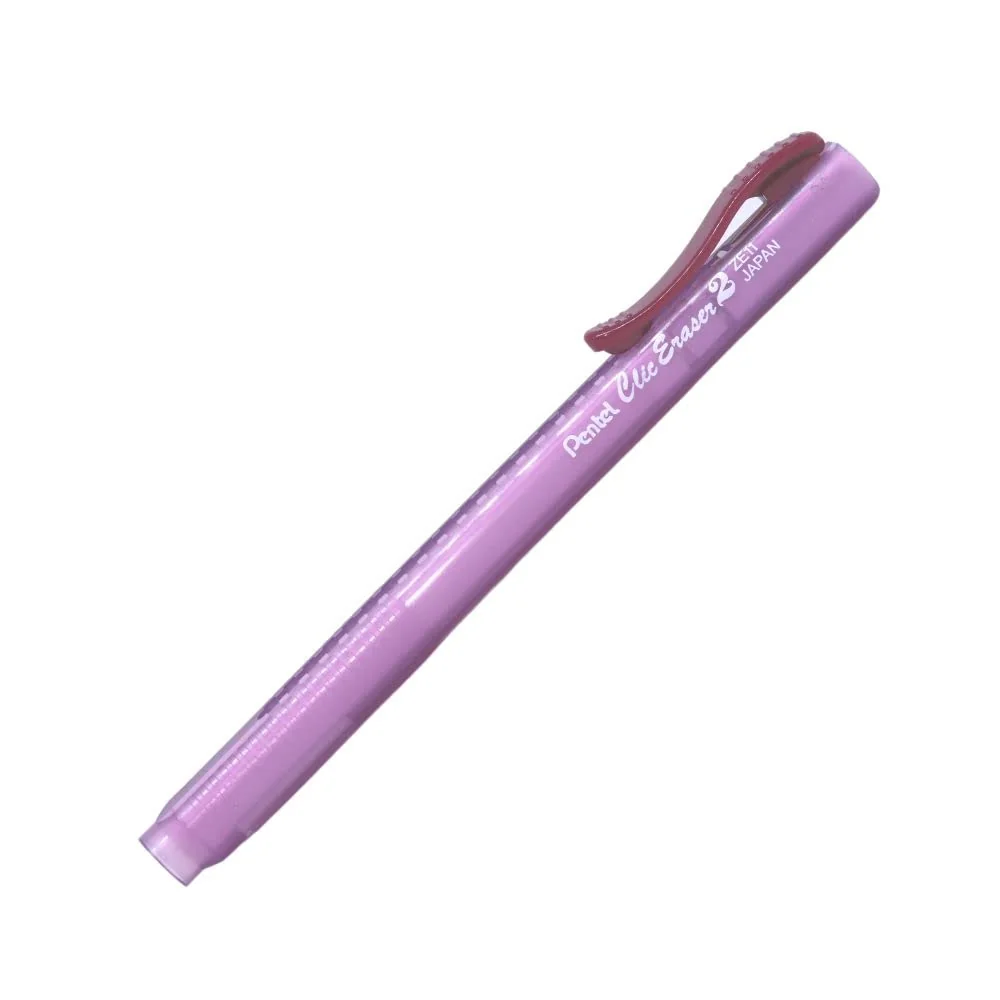 Pentel ZE11T-B "Clic Eraser 2" - Bolígrafo borrador recargable con ZER-2, estuche semitransparente, rojo, 1 unidad