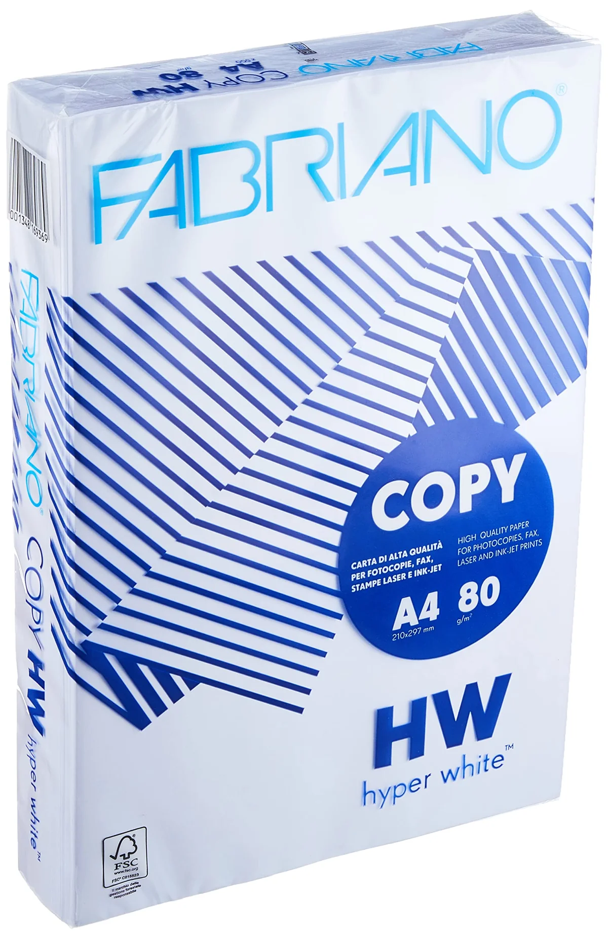 Fabriano Papel en paquete blanco, 500 hojas, A4, 80 g