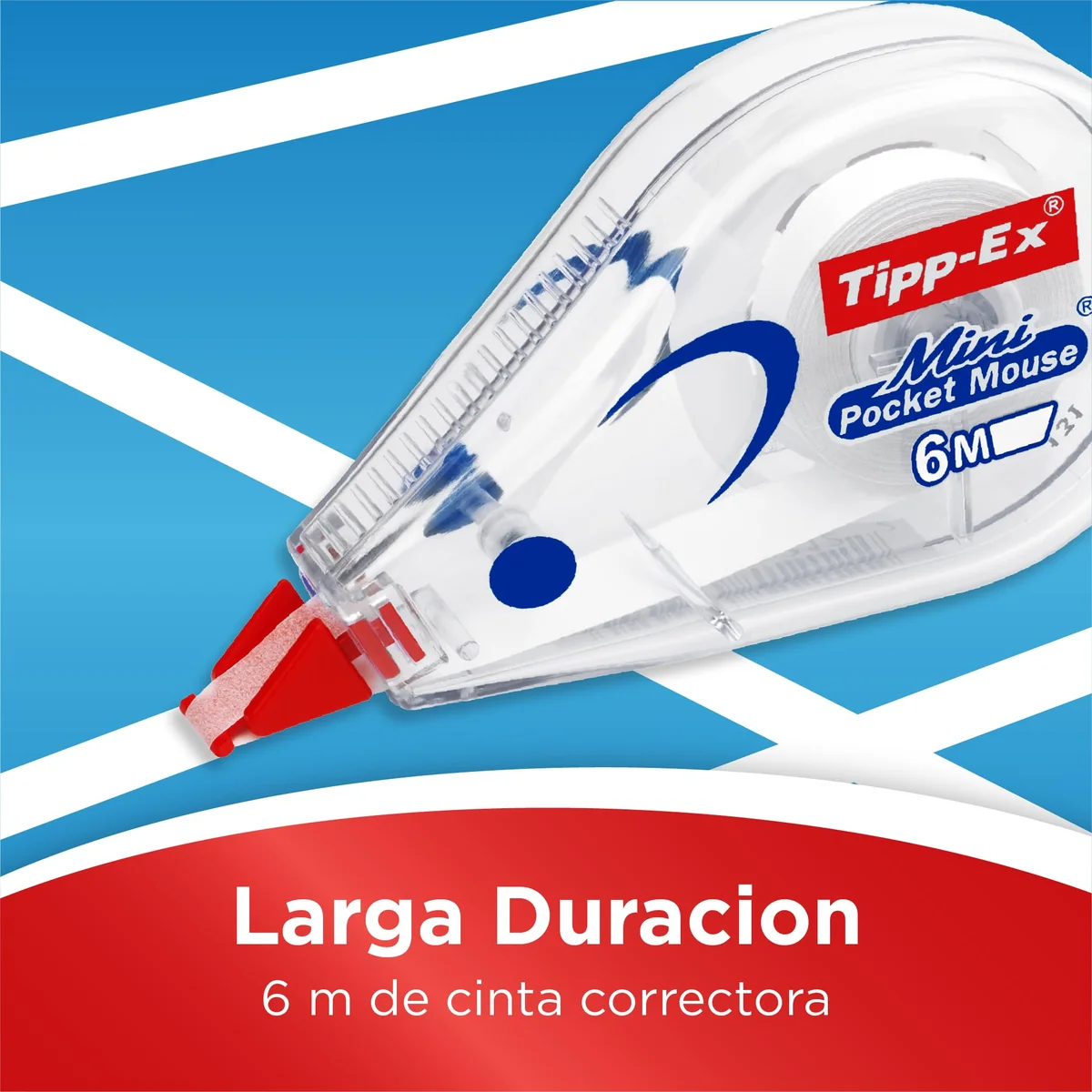 Tipp-Ex Mini Pocket Mouse Cinta Correctora - 6 m x 5 mm, caja de 10 Unidades, óptimo para oficinas, Multicolor