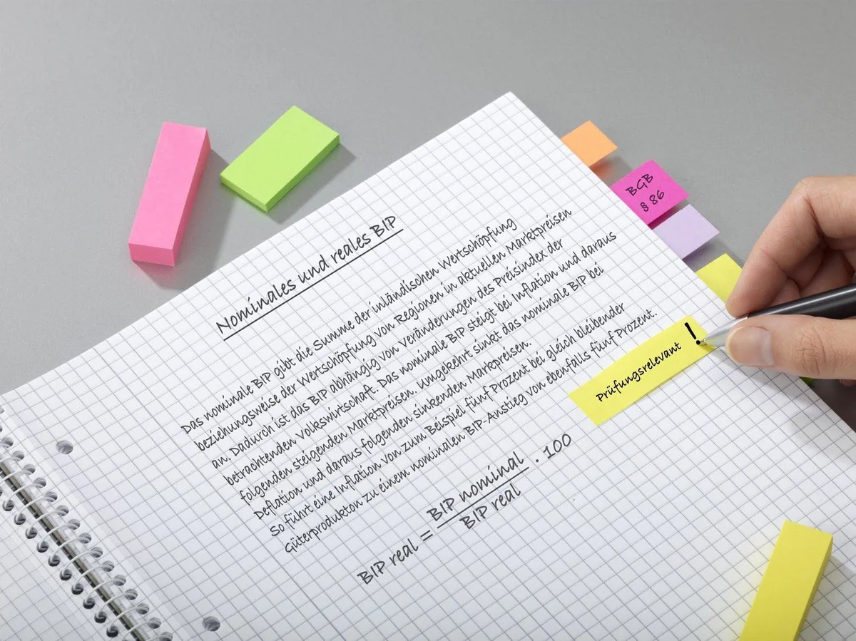Post-It Mininotas, Paquete de 10 Blocs de Notas Adhesivas, 50 Marcadores por Bloc, 12.7x44.4 mm, Amarillo, Naranja, Rosa, Morado, Azul, Verde, Marcapáginas Para Señalar, Resaltar o Colorear