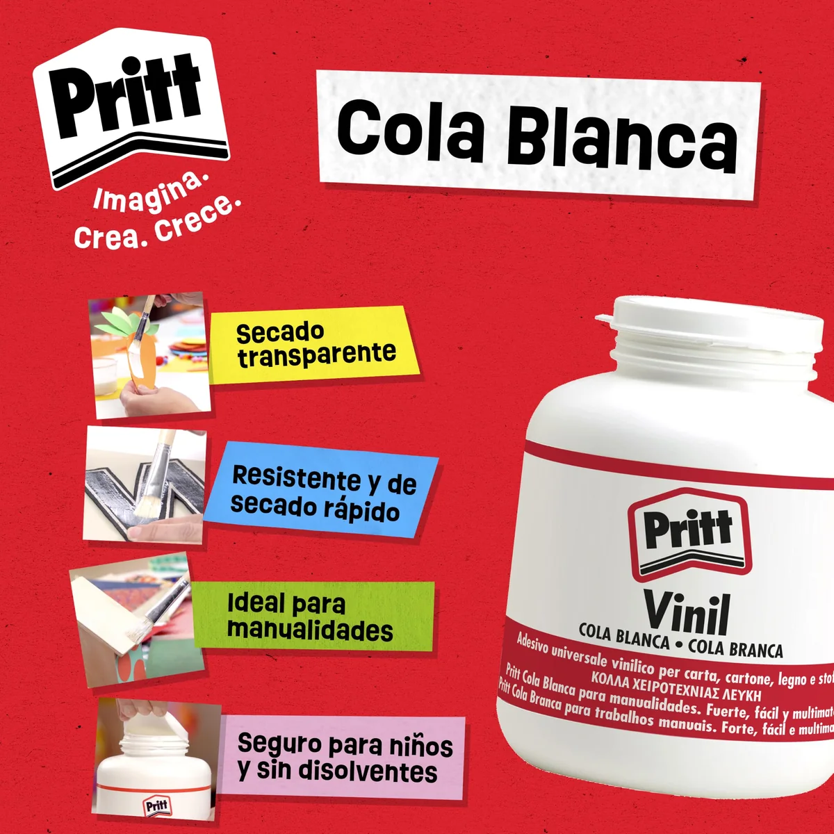 Pritt Cola Blanca Universal para Manualidades, Uso Escolar u Oficina, 1 kg