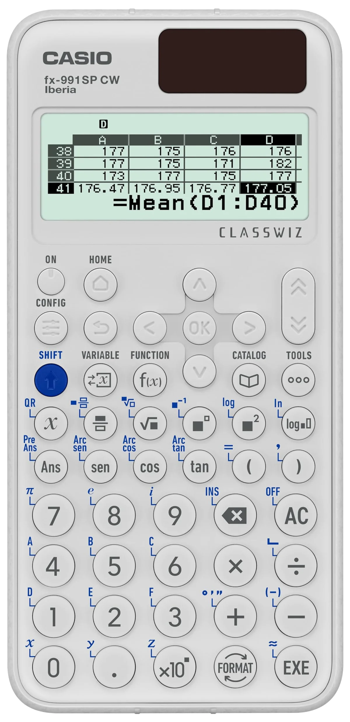 Casio FX-991SP CW - Calculadora Científica, Recomendada para el Curriculum Español y Portugués, 5 Idiomas, más de 560 Funciones, Solar, Color Blanco