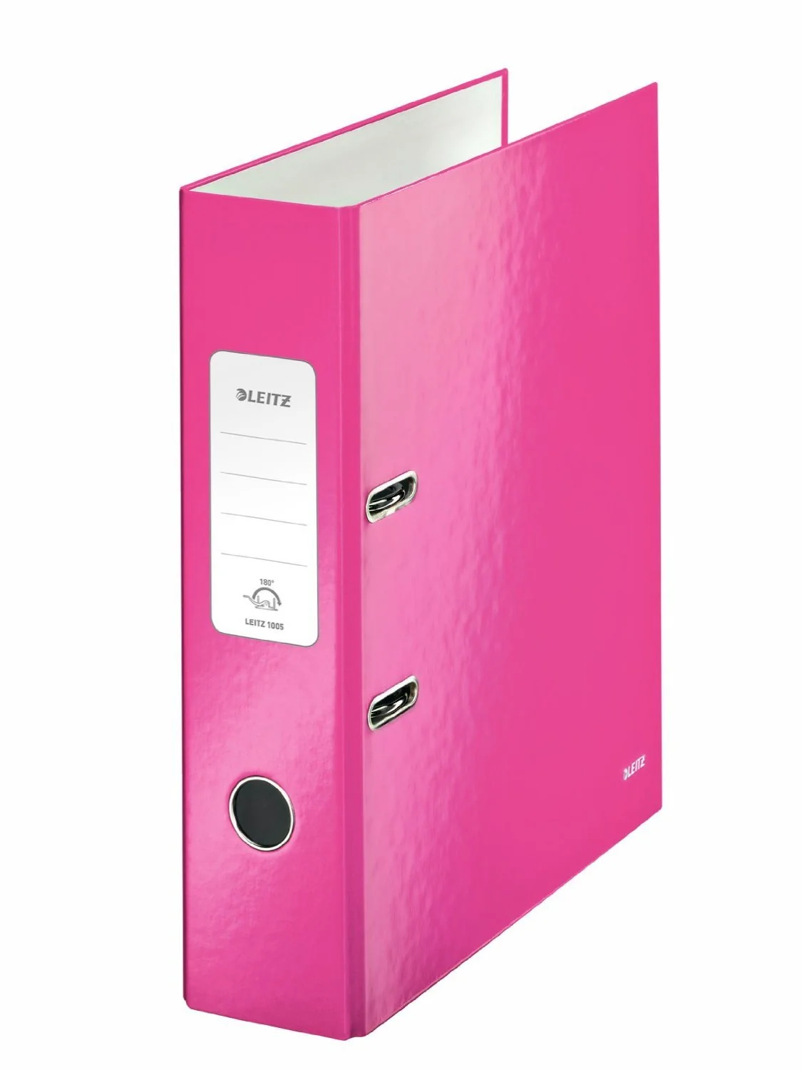 LEITZ 10050023 - Archivador de palanca carton forrado WOW 180º A4 Lomo 80 mm. color fucsia metalizado