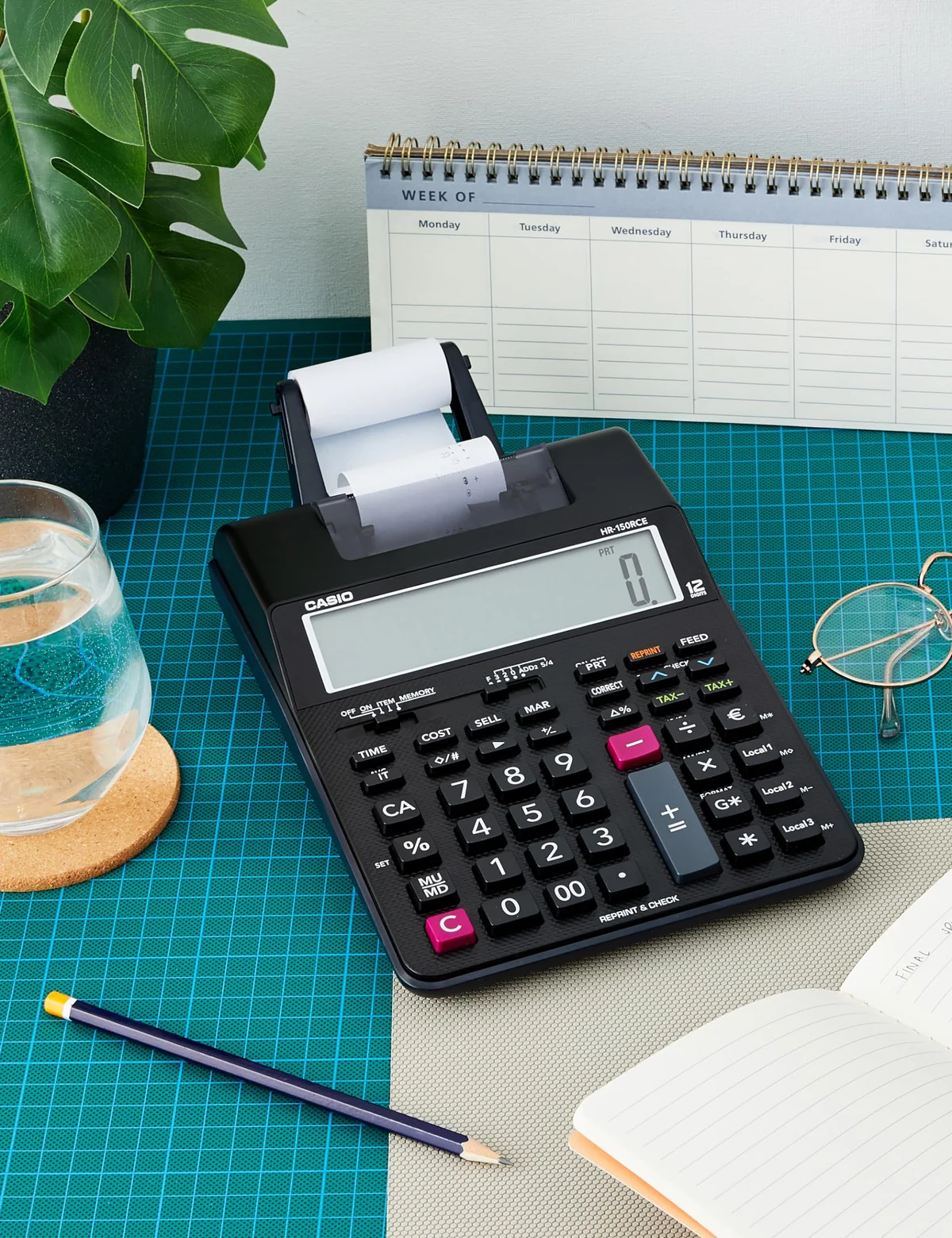 Casio, HR-150RCE, Calculadora impresora, 6,5 x 16,5 x 29,5 cm, color negro