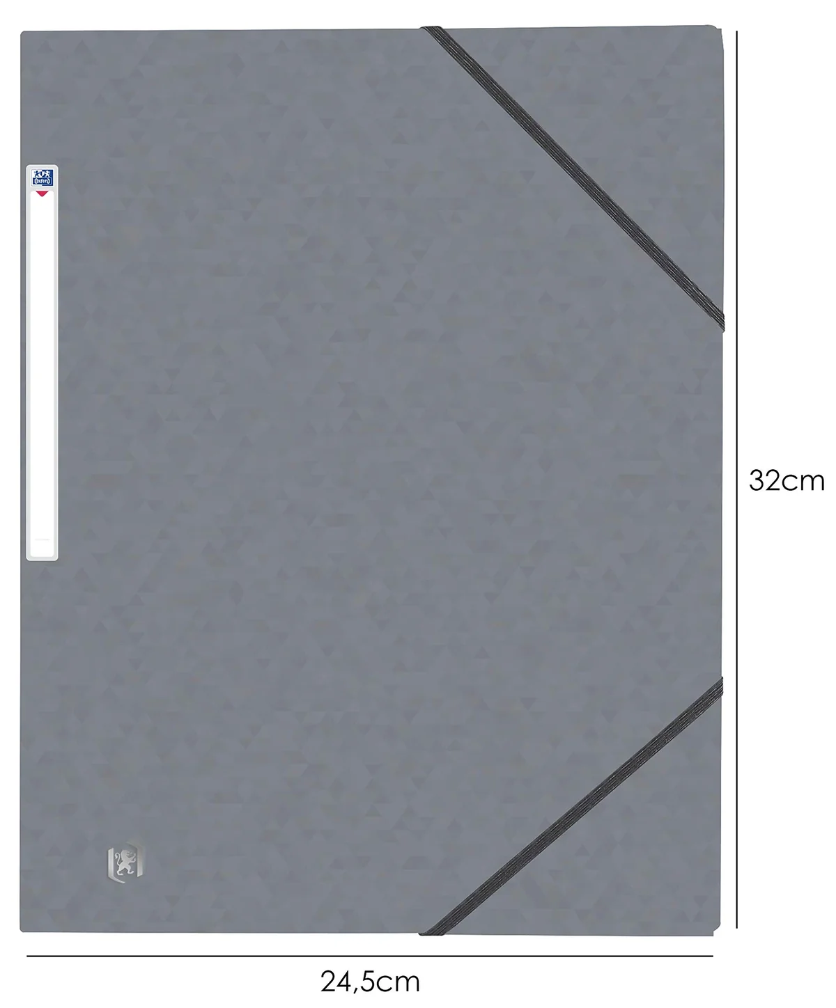Oxford Top File + - Lote de 10 carpetas de cartón con 3 solapas, formato A4, cierre con elásticos, color gris