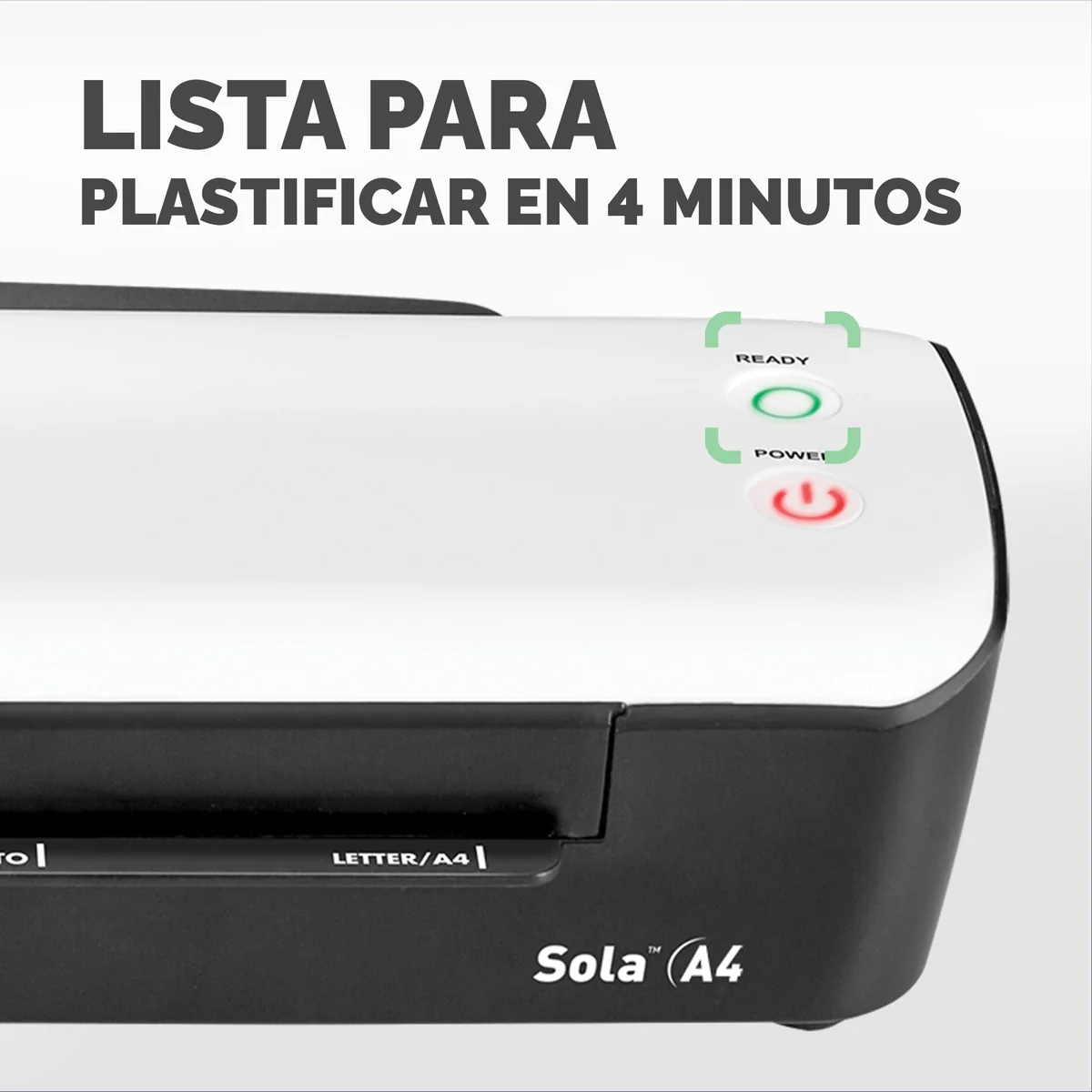 Fellowes Sola A4 - Plastificadora de documentos, para uso ocasional, lista para usar en 4 minutos, plastificadora A4 con apagado automático, 80-125 micras, color blanco, exclusiva de Amazon
