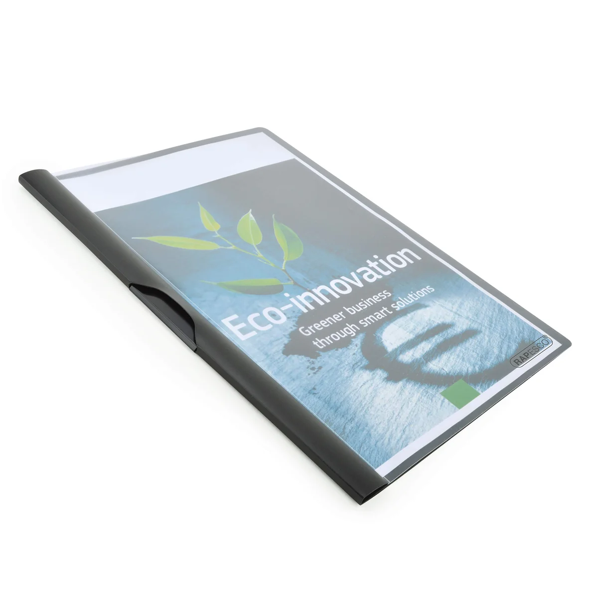 Rapesco 1595 ECO Carpeta Dossier, Clip Lateral, A4, Negro, Paquete de 10