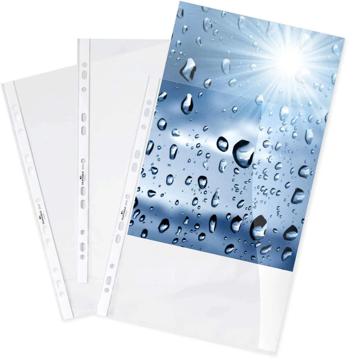 Durable Fundas multitaladro Premium A4, bolsa de 100, cristalinas, 267619