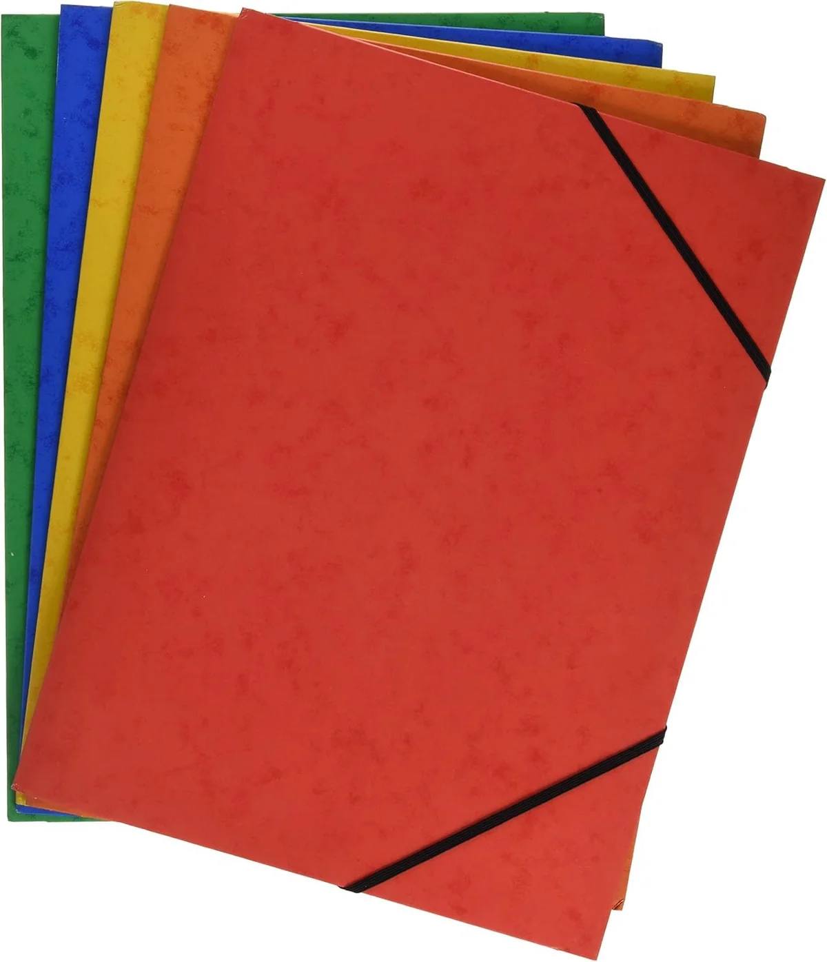 Grafoplas - Pack de 5 Carpetas de Cartón, A4 con Solapas y Cierre de Gomás Elásticas Cinco Colores Cartongraf XS, Colores Surtidos