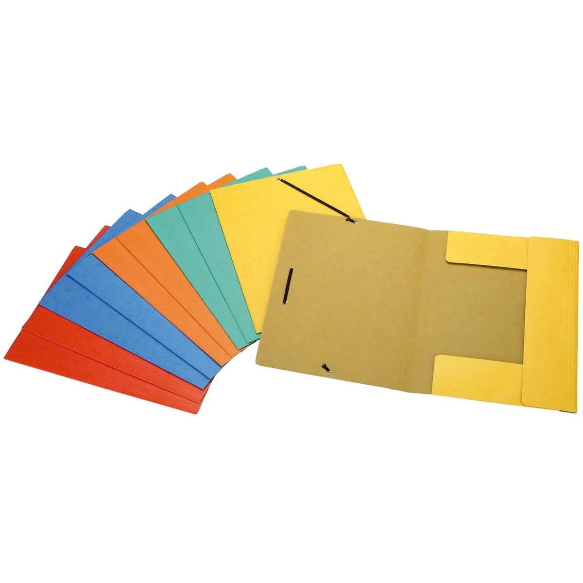 Grafoplas - Pack de 5 Carpetas de Cartón, A4 con Solapas y Cierre de Gomás Elásticas Cinco Colores Cartongraf XS, Colores Surtidos