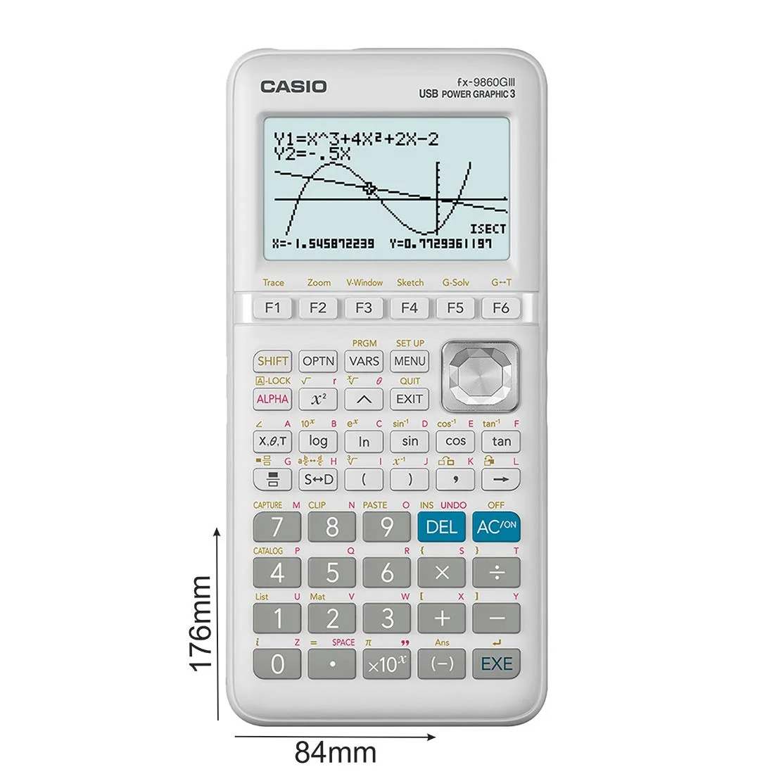 Casio FX-9860GIII - Calculadora gráfica, 21.2 x 91.5 x 184 mm, color plateado