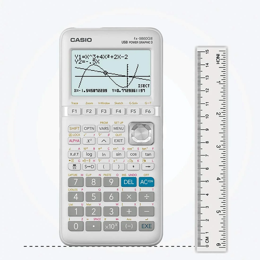Casio FX-9860GIII - Calculadora gráfica, 21.2 x 91.5 x 184 mm, color plateado