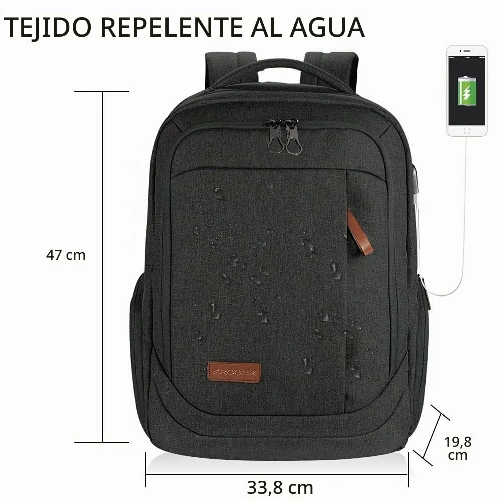 KROSER Mochila para Portátil Mochila Grande para Computadora hasta 17.3"