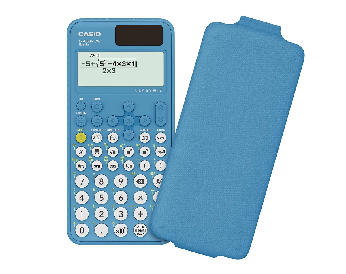 Casio FX-85SP CW - Calculadora Científica, Recomendada para el Curriculum Español y Portugués, 5 Idiomas, más de 300 Funciones, Solar, Color Azul
