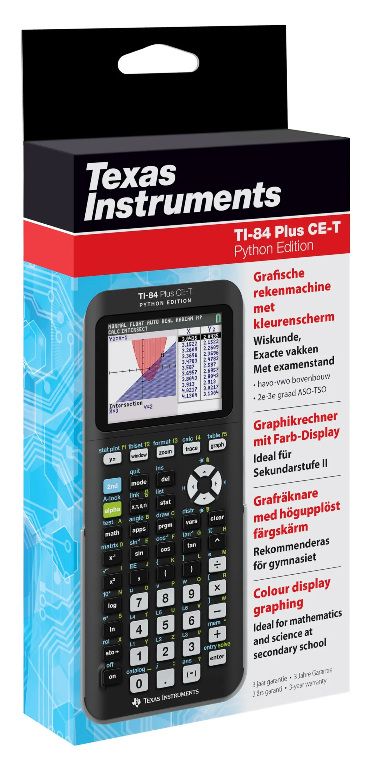 Texas Instruments TI‑84 Plus CE‑T Python Edition, Gráfica Color USB‑C