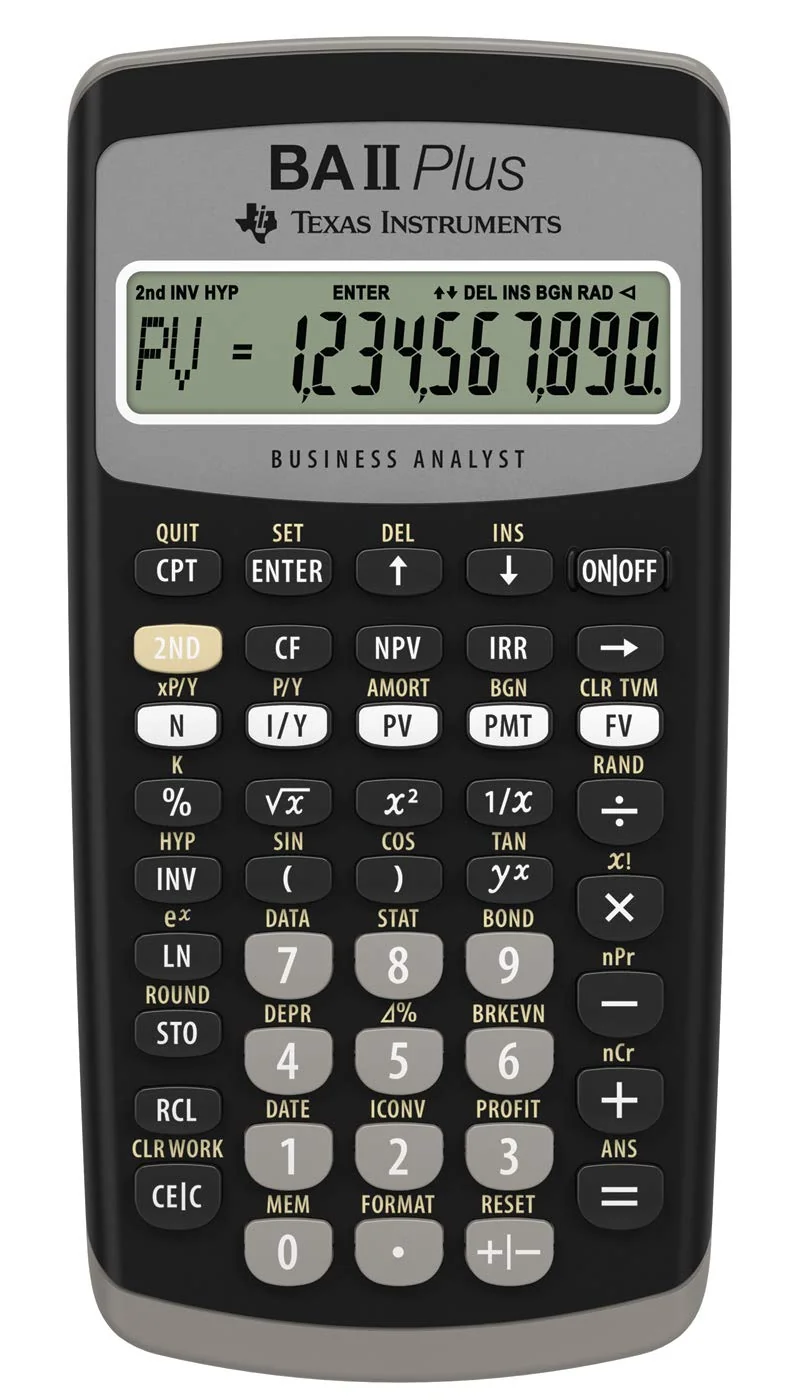 Texas Instruments BAII Plus - Calculadora financiera, Negro